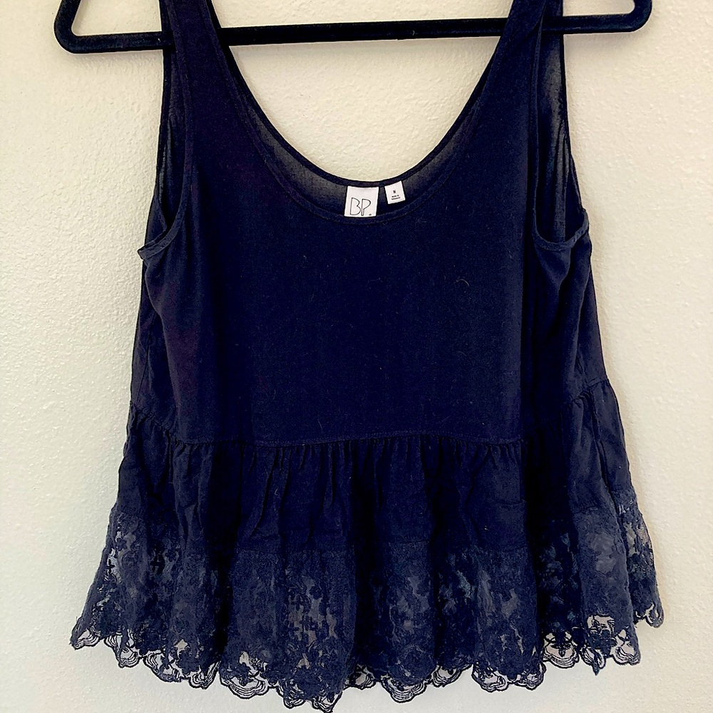 BP black tank with lace detailing